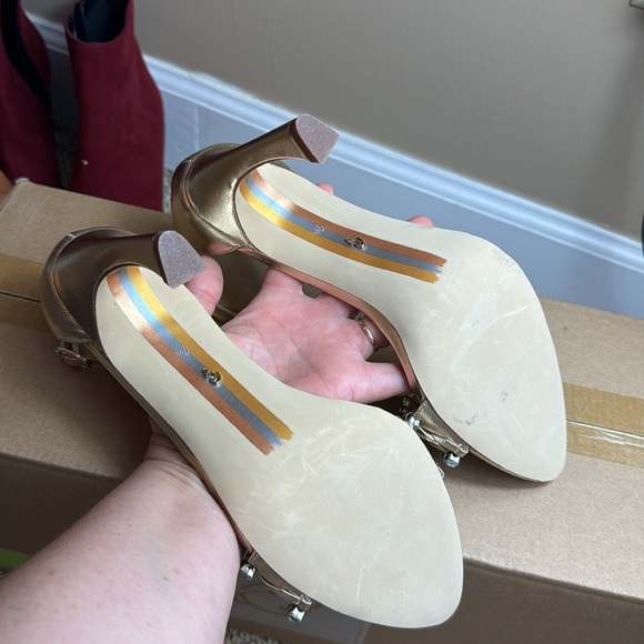 • Sam Edelman • Womens Evelynn Strappy Heel, Gold Leaf, Size 7.5 💛🤩 (In box!) - Picture 16 of 17